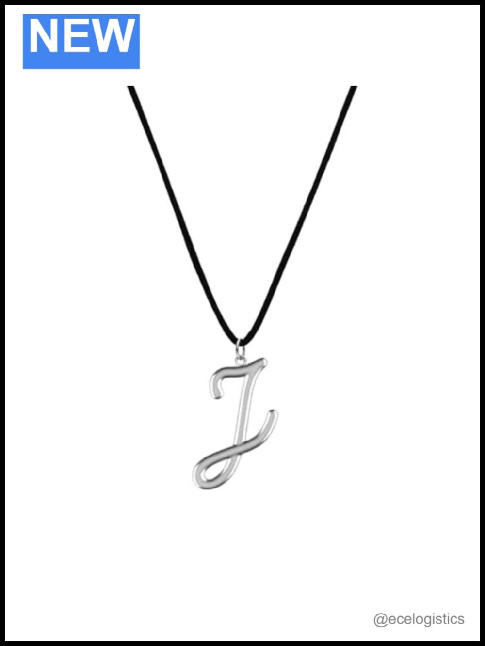 Letter J Initial Pendant Necklace Gold Vermeil & Sterling Silver